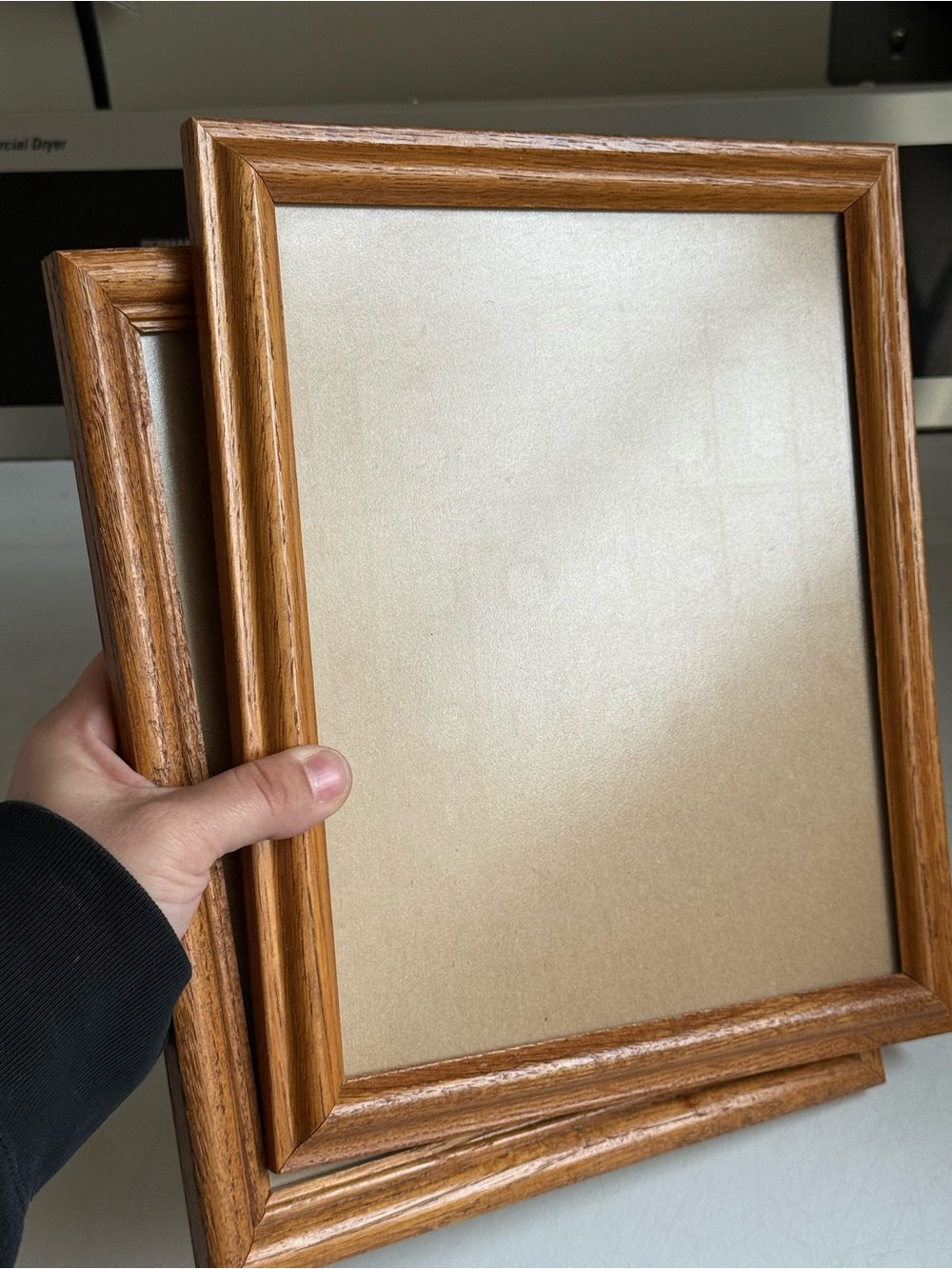Set of 2 Oak Wood 8x10" Photo Size Wall Hanging Picture Frame Vintage MCM Decor